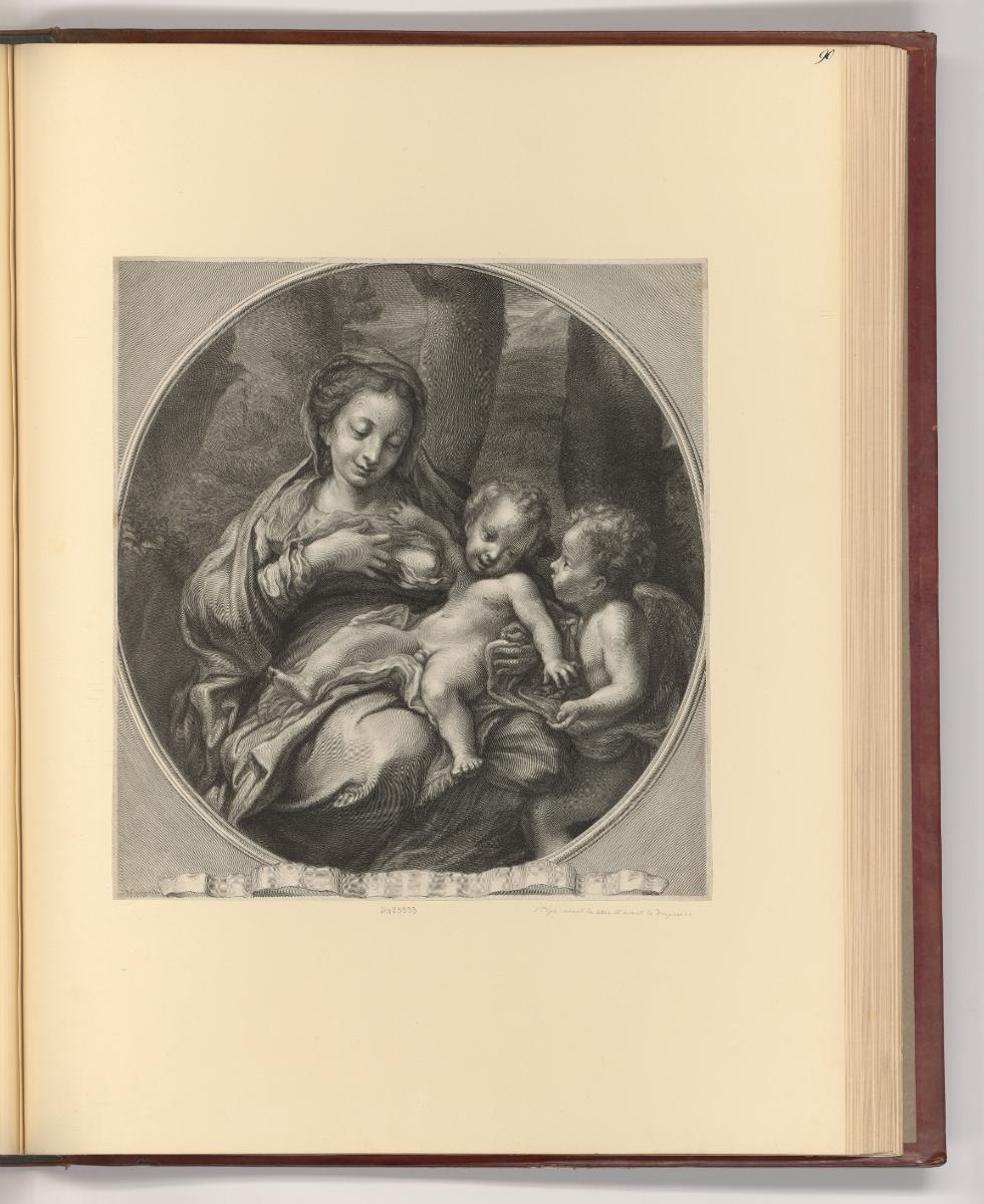 Französische Druckgrafiken des 17. und 18. Jahrhunderts, Maria lactans, Inv. Nr.: Frankreich na…