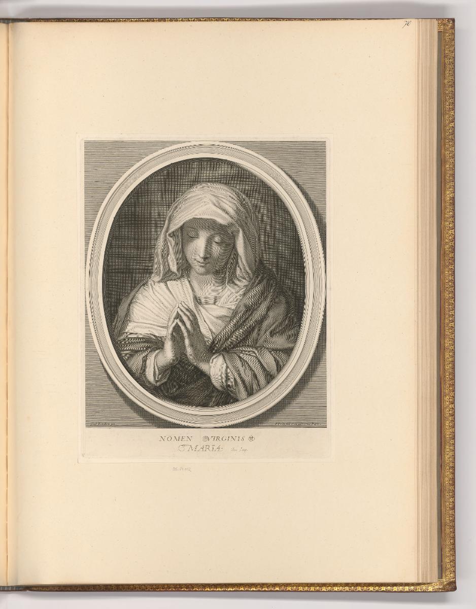 Druckgrafiken von François de Poilly d. Ä., Betende Maria mit Schleier, Inv. Nr.: Frankreich na…