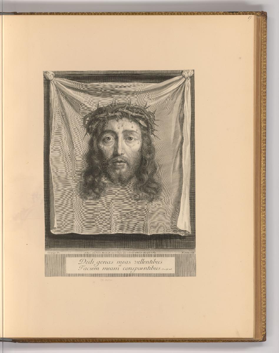 Druckgrafiken von Nicolas de Poilly, Das Schweißtuch der Veronika, Inv. Nr.: Frankreich nach Se…