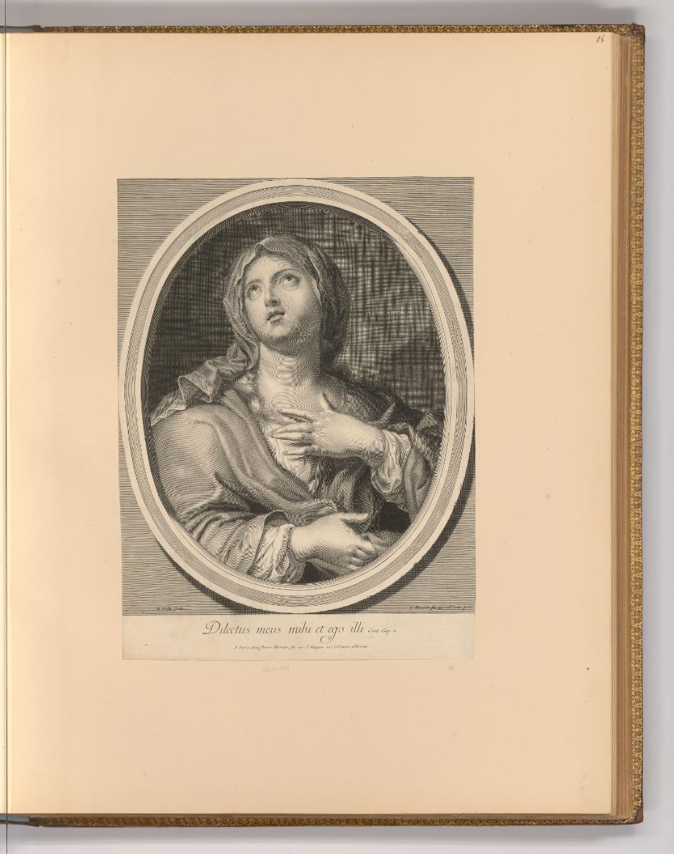 Druckgrafiken von Nicolas de Poilly, Maria mit Schleier, Inv. Nr.: Frankreich nach Sektionen I/…