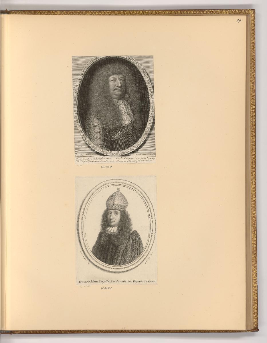 Druckgrafiken von Antoine Masson, Porträts Fréderic Guillaume von Brandenburg; Francois Marie D…