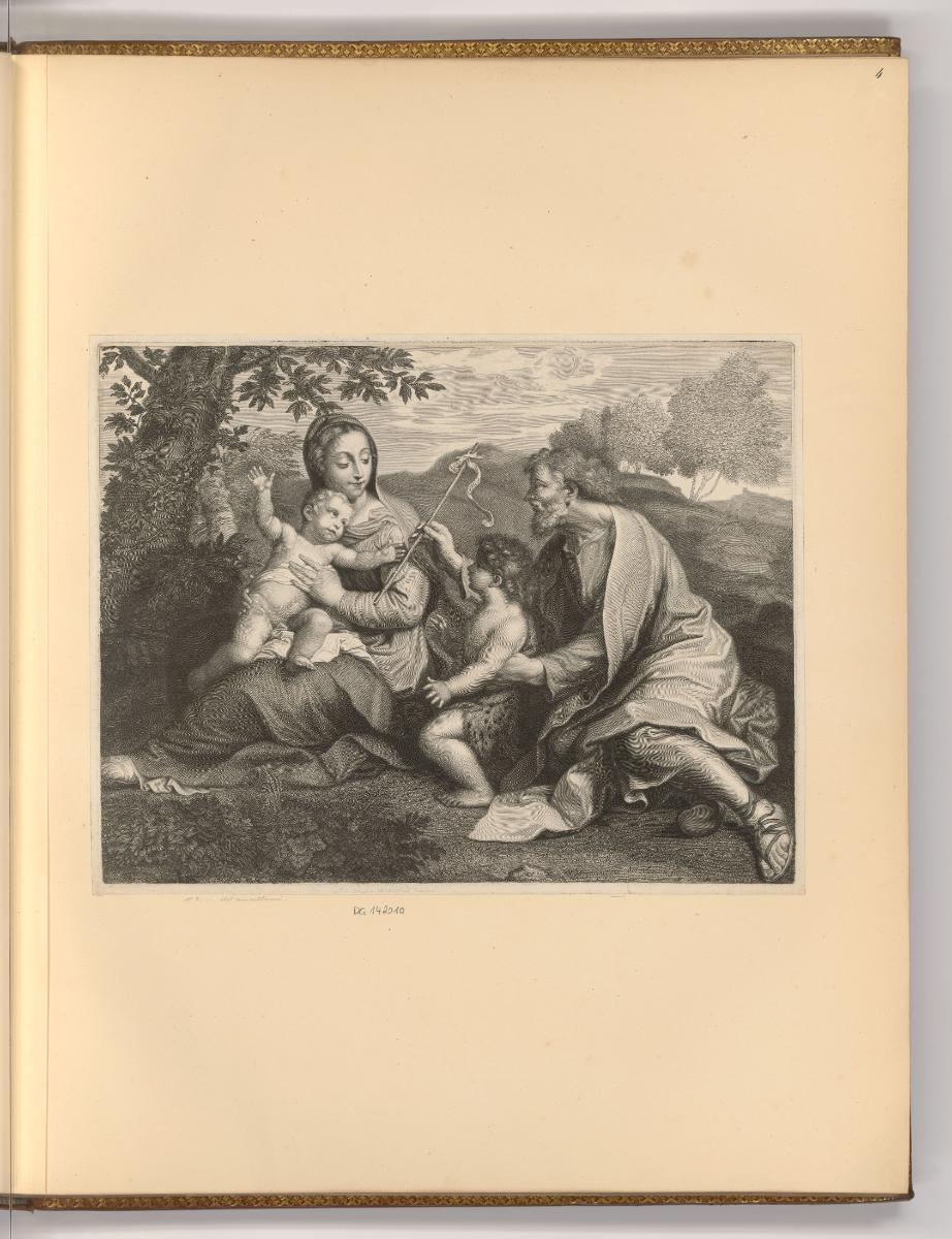 Druckgrafiken von Antoine Masson, Heilige Familie mit Johannesknaben, Inv. Nr.: Frankreich nach…