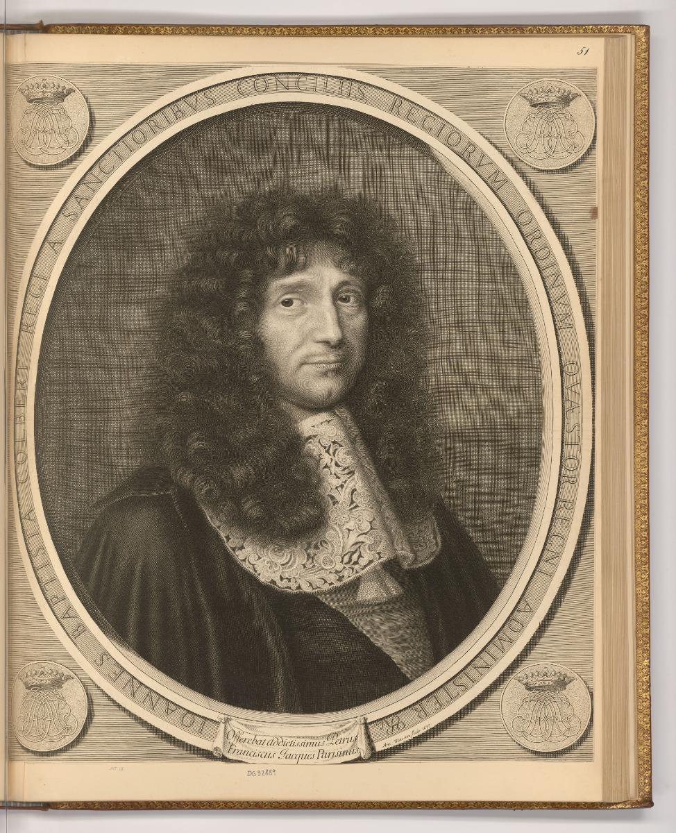 Druckgrafiken von Antoine Masson, Porträt Jean Baptiste Colbert, Inv. Nr.: Frankreich nach Sekt…