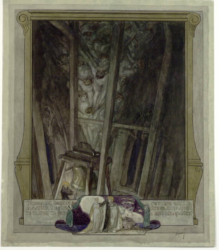 Franz von Bayros, Entwurf zu Dantes Göttlicher Komödie, Studie zu Paradiso, XV, 97, Inv. Nr.: 3…