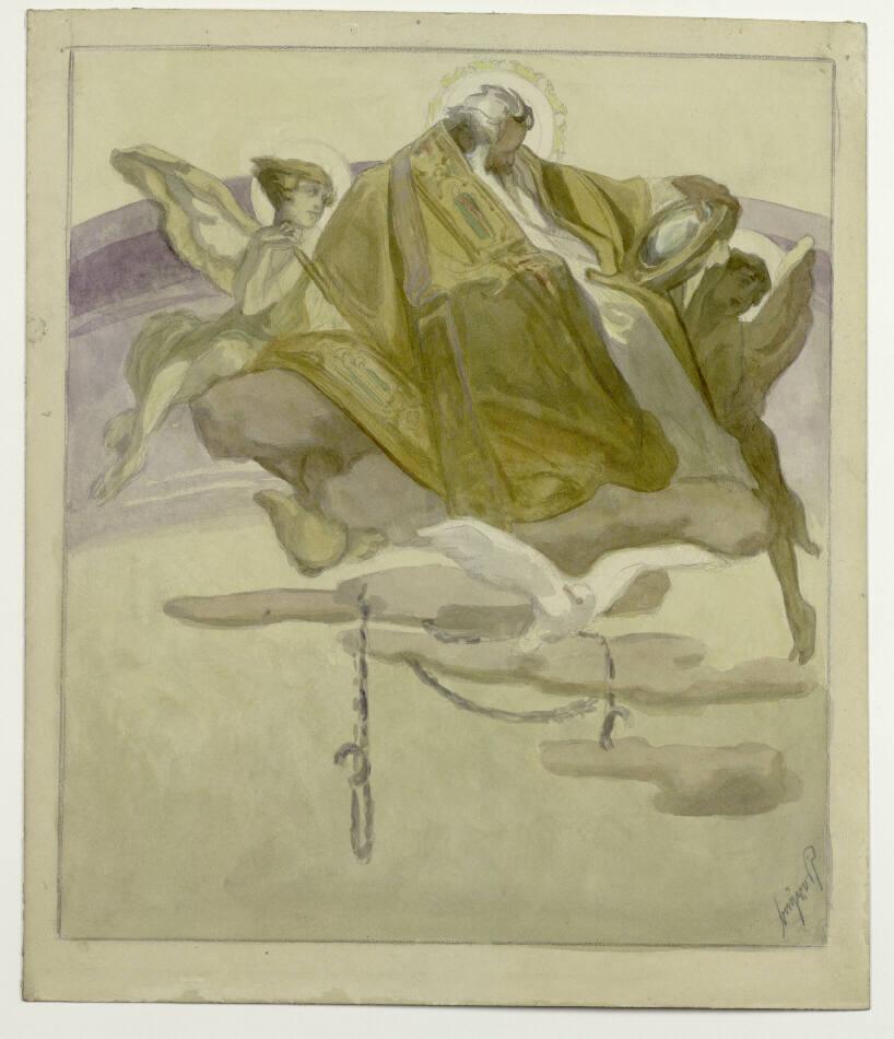 Franz von Bayros, Entwurf zu Dantes Göttlicher Komödie, Entwurf zu Paradiso, XVII, 36, Inv. Nr.…