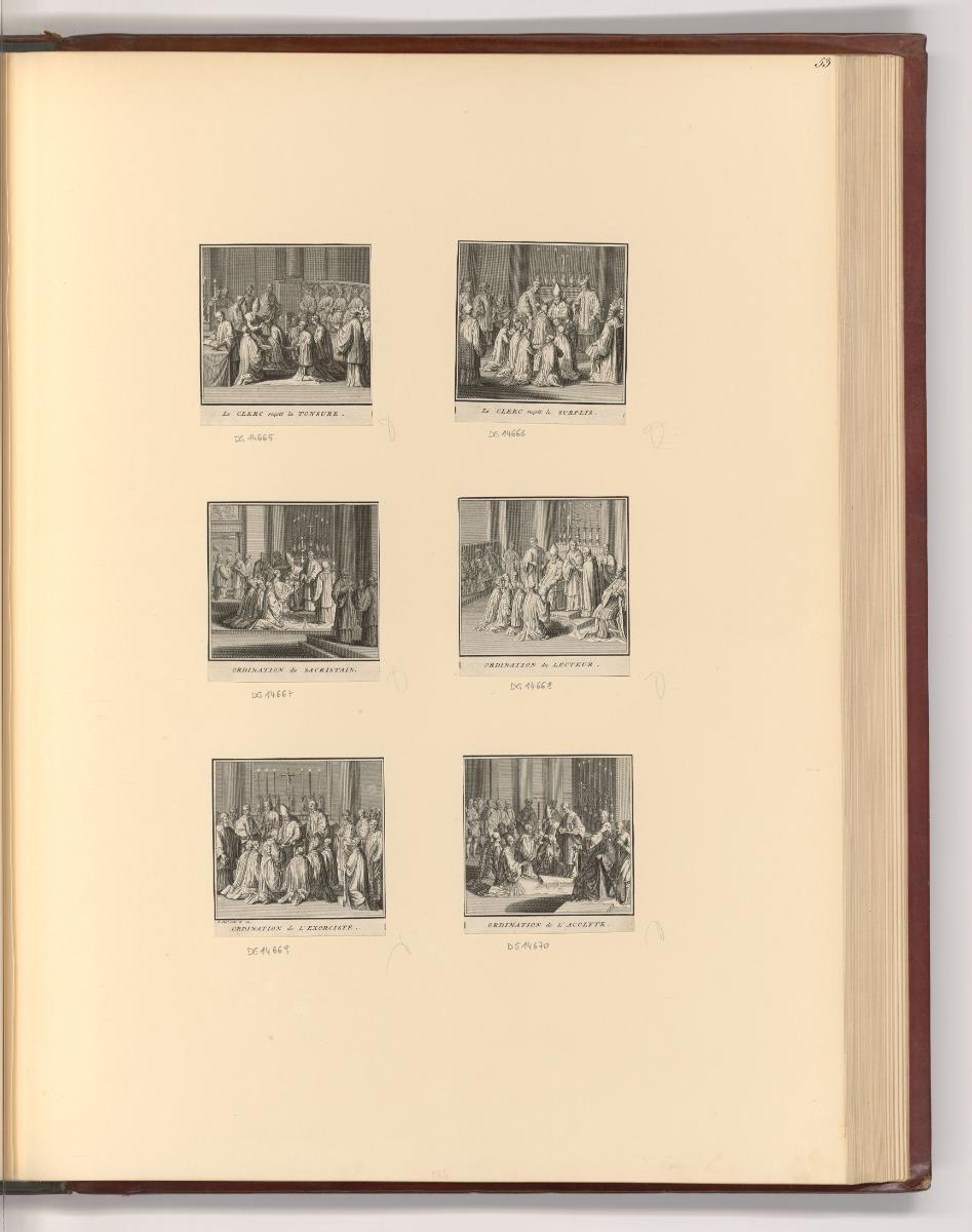 Druckgrafiken von Bernard Picart, Diverse Szenen mit katholischen Priestern, Inv. Nr.: Frankrei…