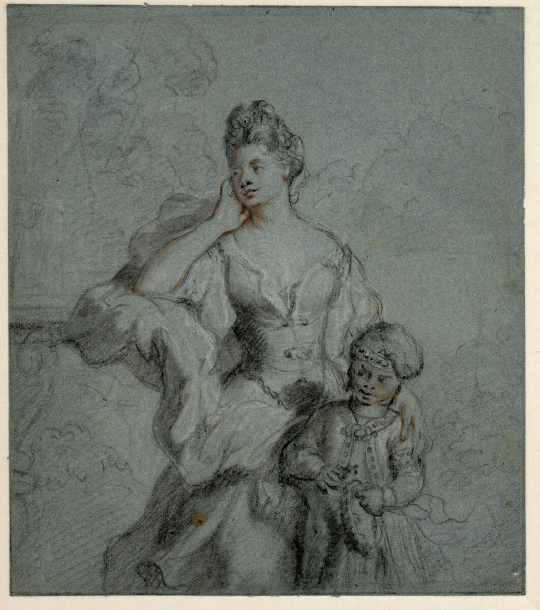 Porträt einer Dame mit Page, Pierre Mignard I