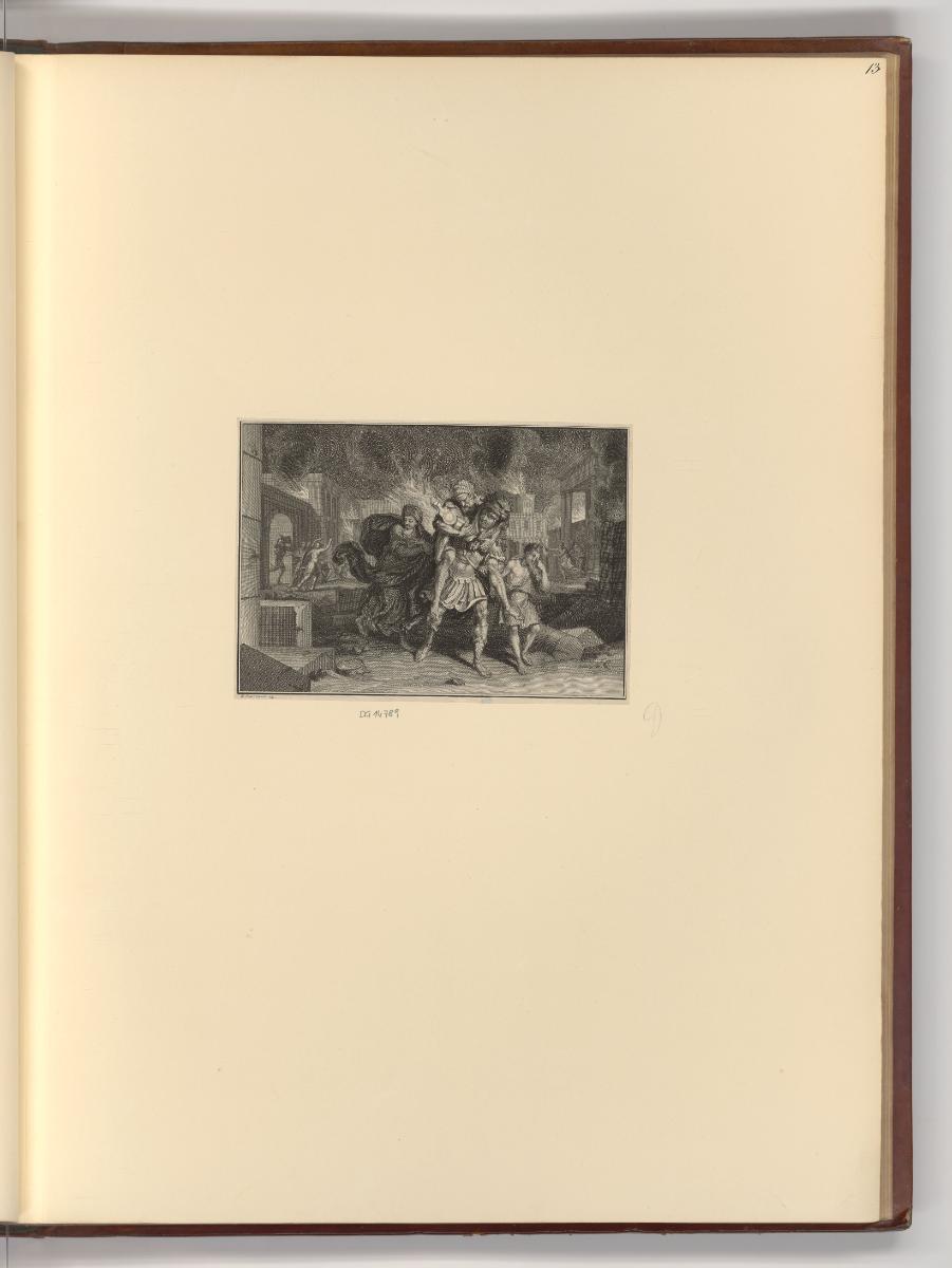 Druckgrafiken von Bernard Picart, Aeneas, Anchises und Ascanius auf der Flucht aus Troja, Inv. …