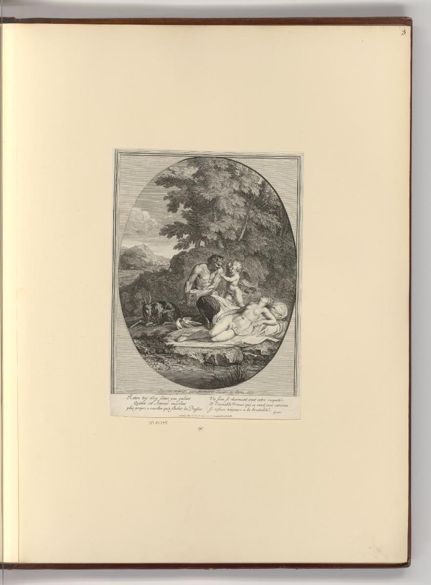 Druckgrafiken von Bernard Picart, Schlafende Venus mit Amor und Satyr, Inv. Nr.: Frankreich nac…