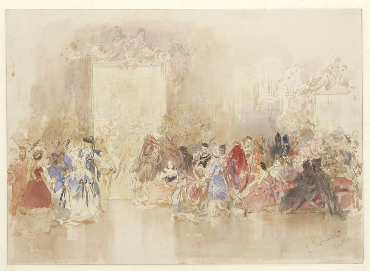 Anton Romako, Ein Maskenfest in einem venezianischen Saal, Inv. Nr.: 36479