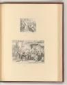 Druckgrafiken von Bernard Picart, Personengruppe vor Steinmonumet; Hochzeit von Tobias und Sara…