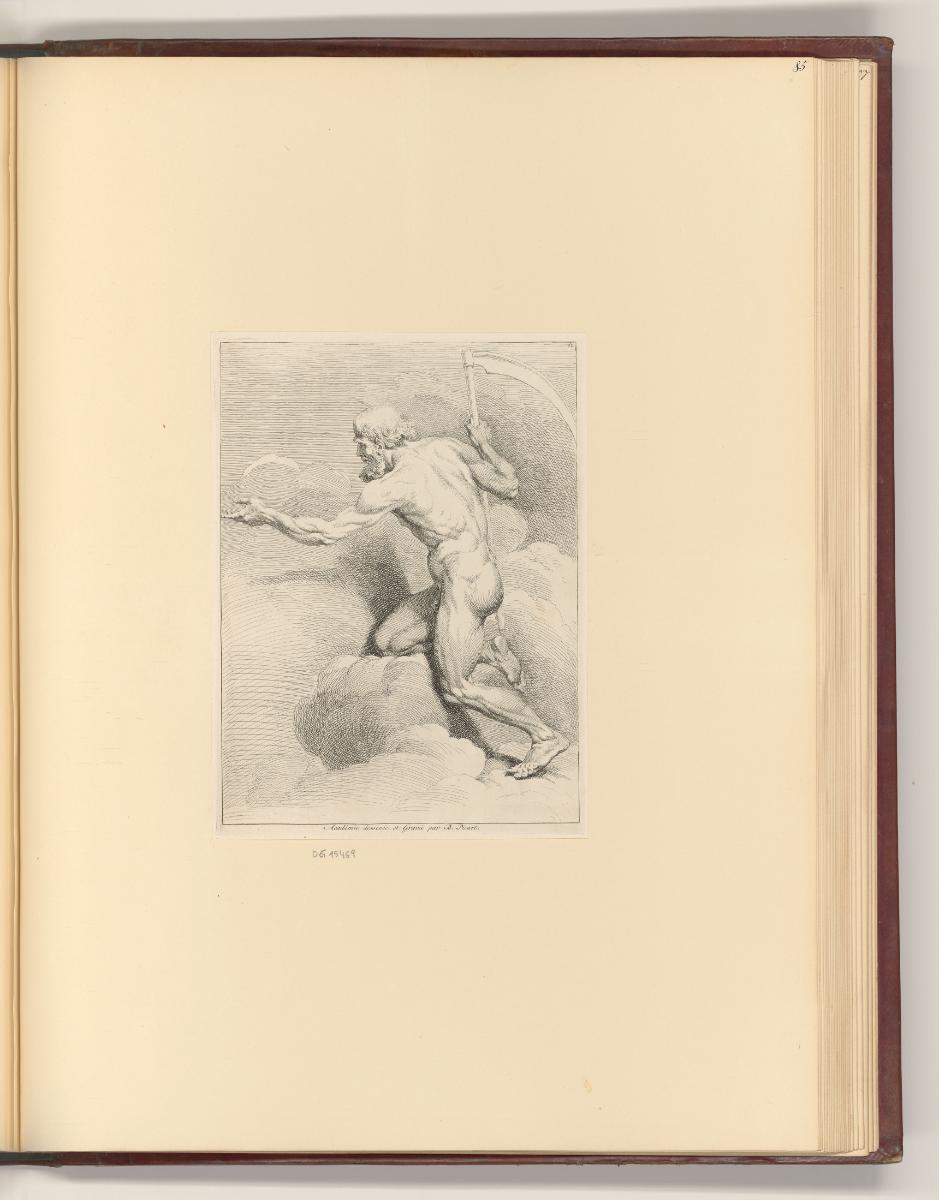 Druckgrafiken von Bernard Picart, Studie, Akt eines Mannes, sitzend, Inv. Nr.: Frankreich nach …