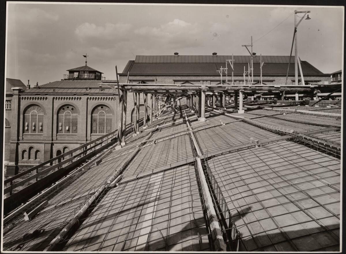 Martin Gerlach jun., Gerüst für die Betonierung der neuen Halle, Inv. Nr.: Foto2018/3000
