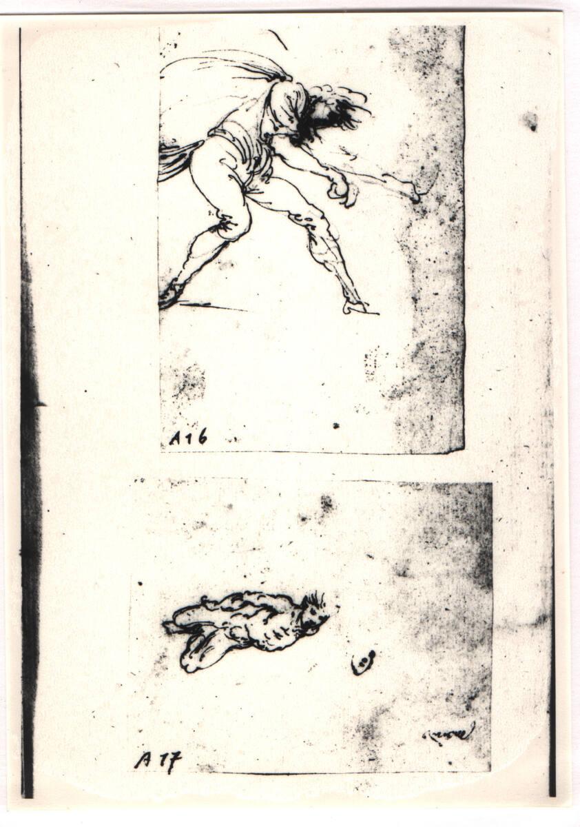 Stefano della Bella, Zwei Figurenskizzen, Inv. Nr.: 36592/24