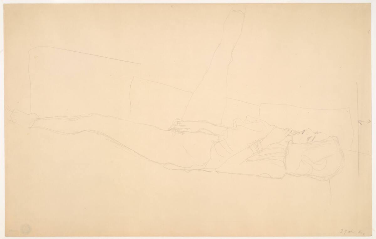 Liegender Halbakt (reproduziert in „Hetärengespräche“), Gustav Klimt, 1904