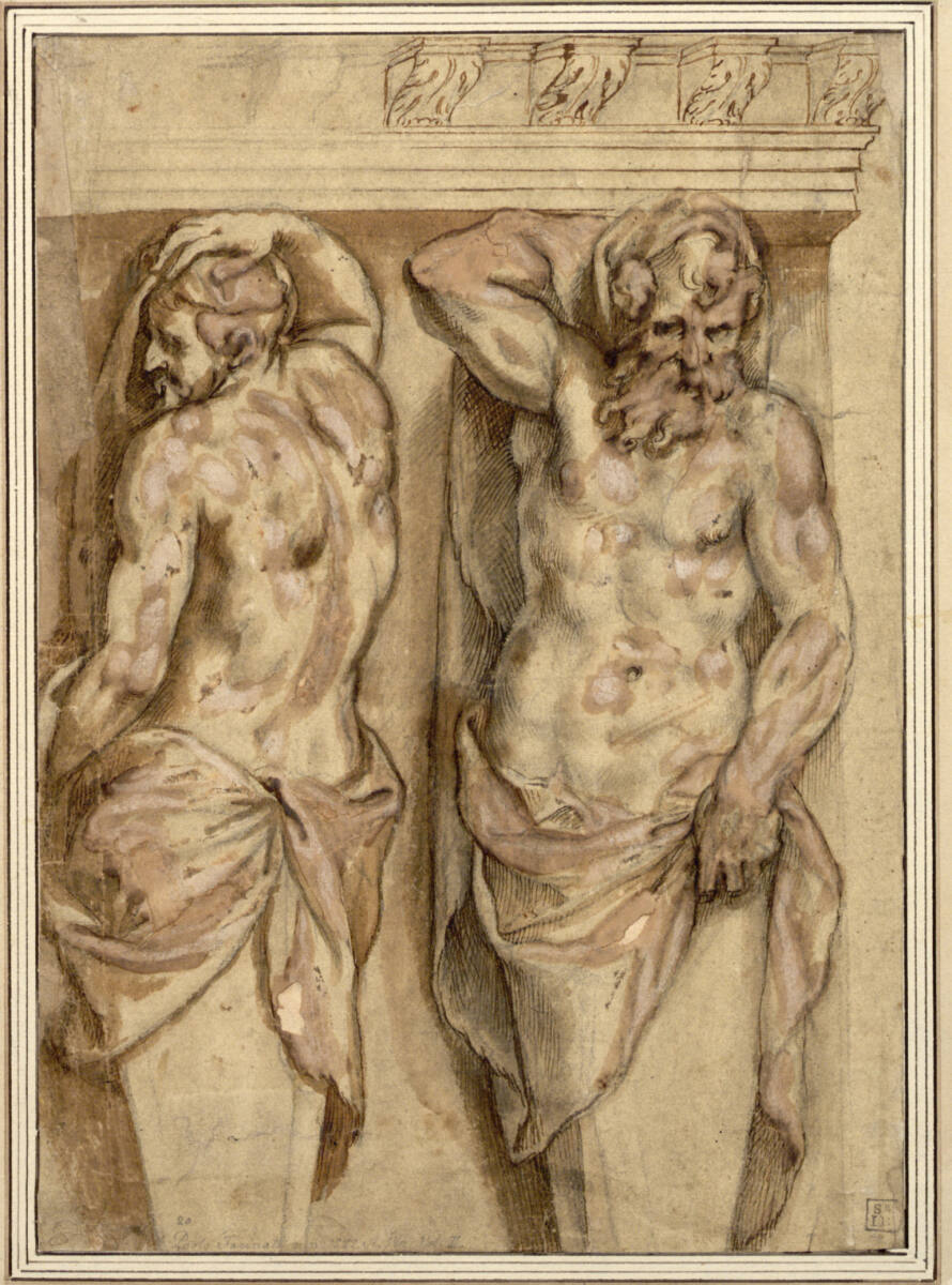 Zwei Atlanten, ein Gesimse tragend, Paolo Farinati