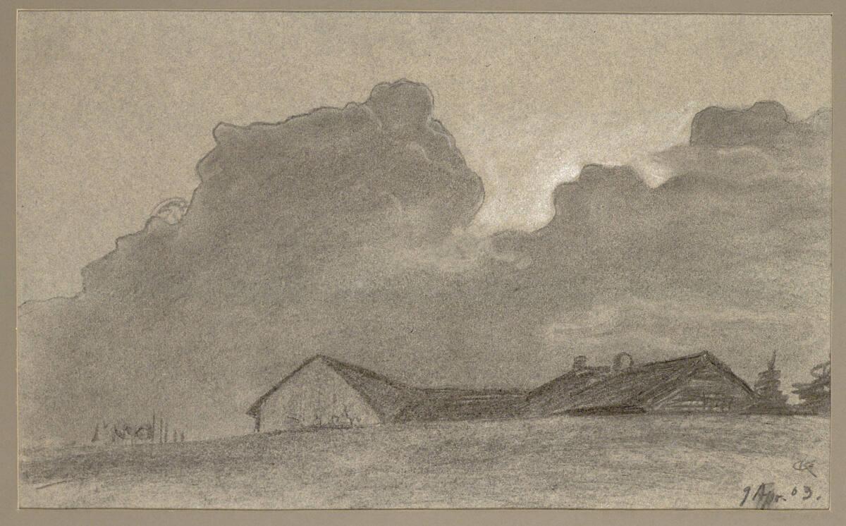 Gustav Kampmann, Gewitterwolken über einem Gehöft, Inv. Nr.: 36975