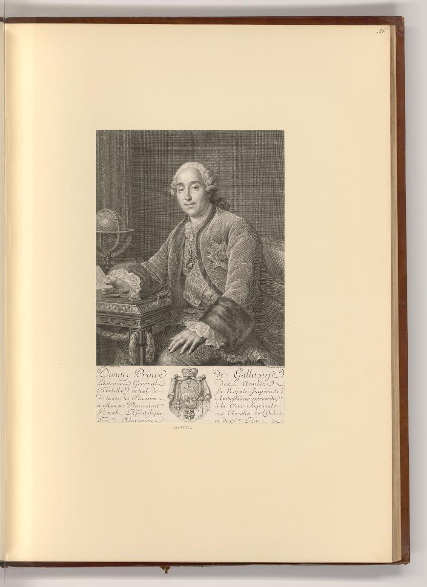 Französische Druckgrafiken des 18. Jahrhunderts, Porträt Dmitri Alekseyevich Gallitzin, Inv. Nr…