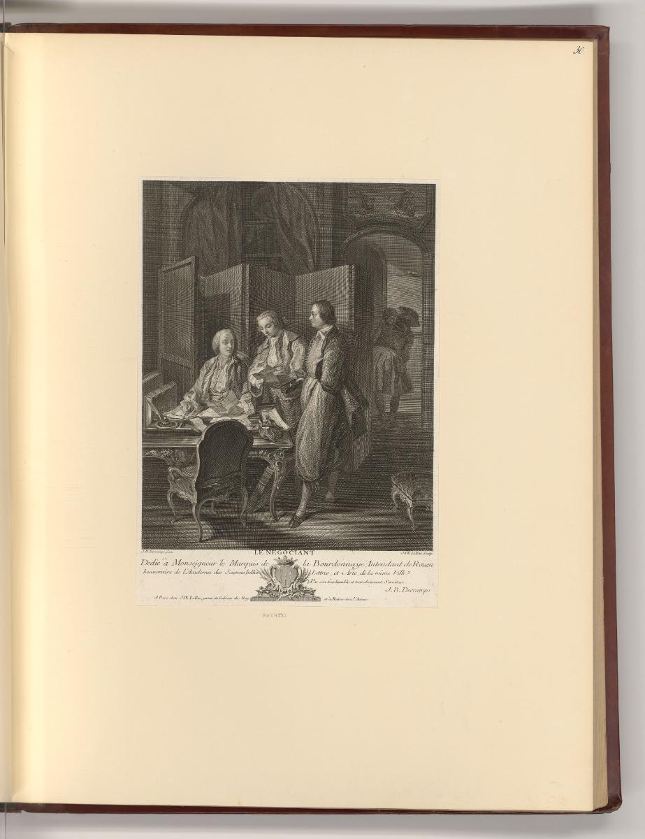 Druckgrafiken von Jacques-Philippe Le Bas und Jean Joseph Balechou, Interieur mit König Ludwig …