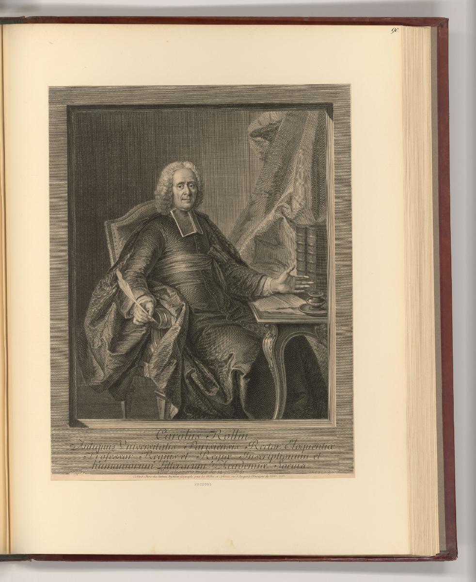 Druckgrafiken von Jacques-Philippe Le Bas und Jean Joseph Balechou, Porträt Charles Rollin, Inv…