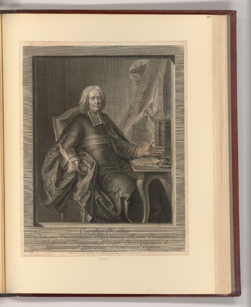 Druckgrafiken von Jacques-Philippe Le Bas und Jean Joseph Balechou, Porträt Charles Rollin, Inv…