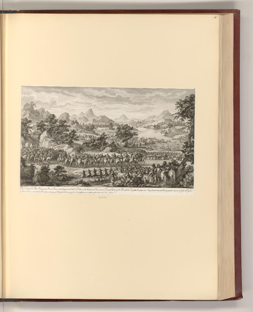Französische Druckgrafiken des späten 18. und frühen 19. Jahrhunderts, Landschaft mit Reitern u…