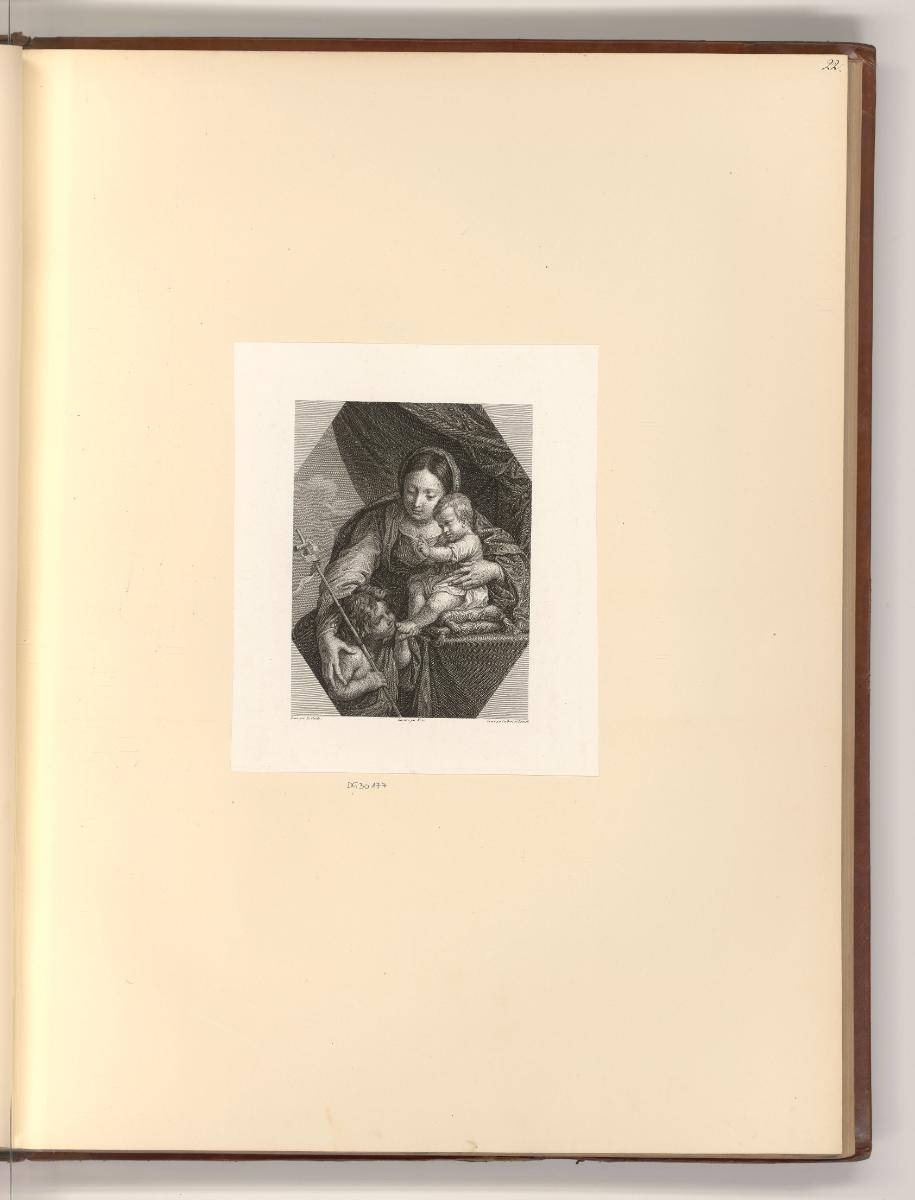 Französische Druckgrafiken des 18. und 19. Jahrhunderts, Maria mit Kind und Johannesknaben, Inv…