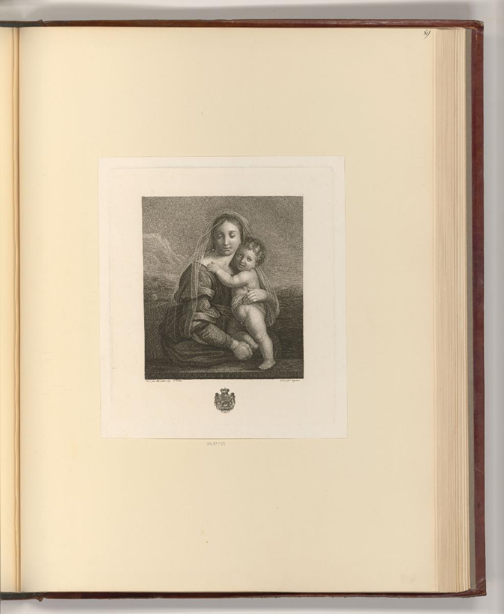 Französische Druckgrafiken des 18. und 19. Jahrhunderts, Maria mit Kind, Inv. Nr.: Frankreich n…