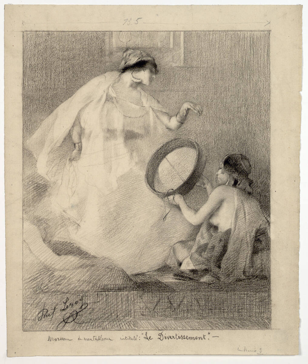 Tanzende Araberin mit zwei Begleiterinnen (Detailstudie für das Gemälde "Le Divertissement arabe"), PaulAlexandreAlfredLeroy