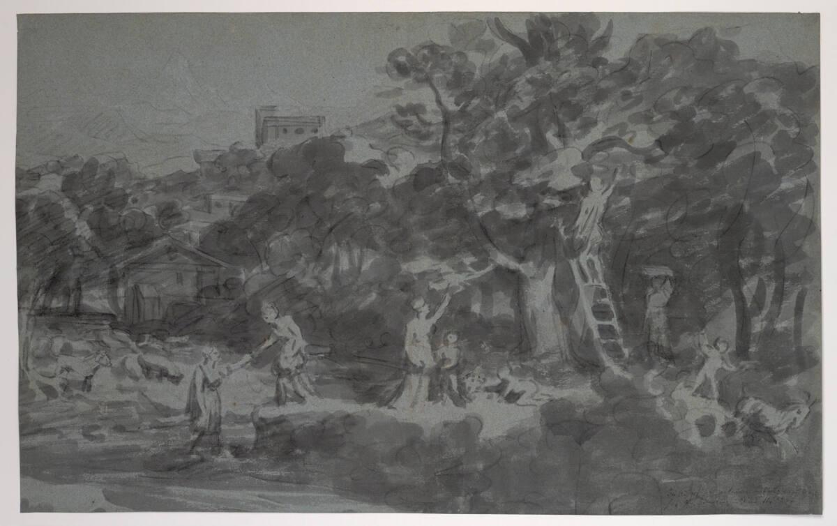 Anonym, Österreich 19.Jh. ?, Landschaft mit Hirten, Inv. Nr.: 37653