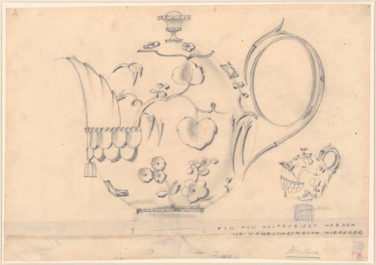 Silberne Kanne, Entwurf für die Wiener Werkstätte, Dagobert Peche