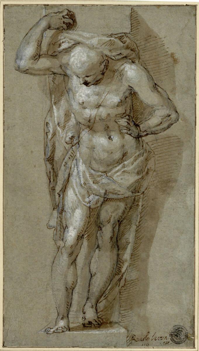 Anonym, Atlant in Vorderansicht als Kaminstele, Inv. Nr.: 1642