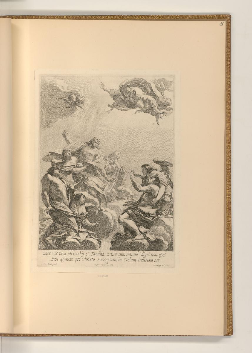 Druckgrafiken nach Simon Vouet, Hl. Eustachius und seine Kinder werden im Himmel aufgenommen, I…