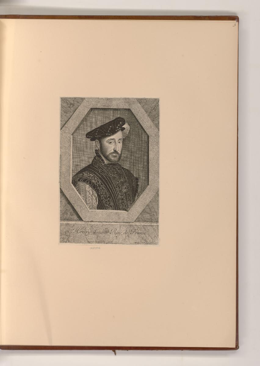 Französische Druckgrafiken des 17. Jahrhunderts, Porträt Henri II., Roi de France, Inv. Nr.: Fr…