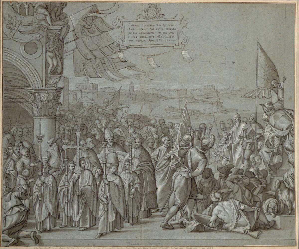 Anonym, Andrea Contarini kehrt als Sieger über die Genuesen nach Venedig zurück, Inv. Nr.: 1643