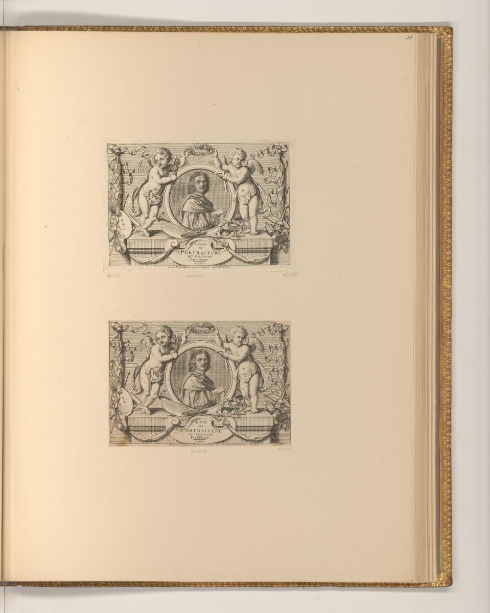 Druckgrafiken von Jean Pesne nach Nicolas Poussin, Titelblatt, Inv. Nr.: Frankreich nach Sektio…