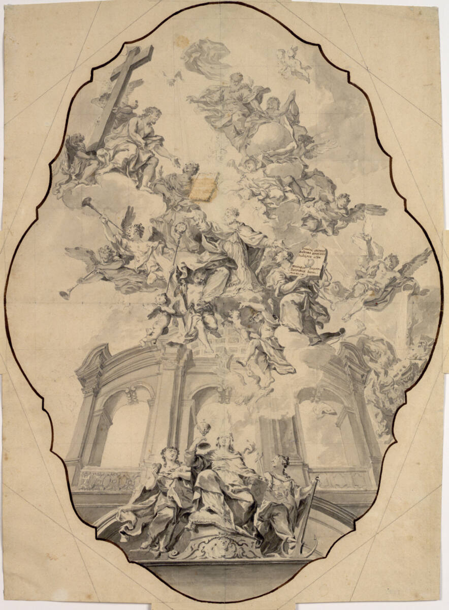 Entwurf für das Deckenfresko der katholischen Hofkirche in Dresden (?), DeutscherMeister