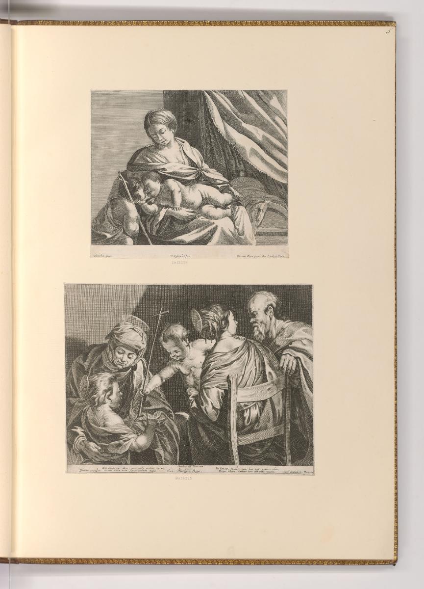 Französische Druckgrafiken des 17. Jahrhunderts, Maria mit Kind und Johannesknaben; Heilige Fam…