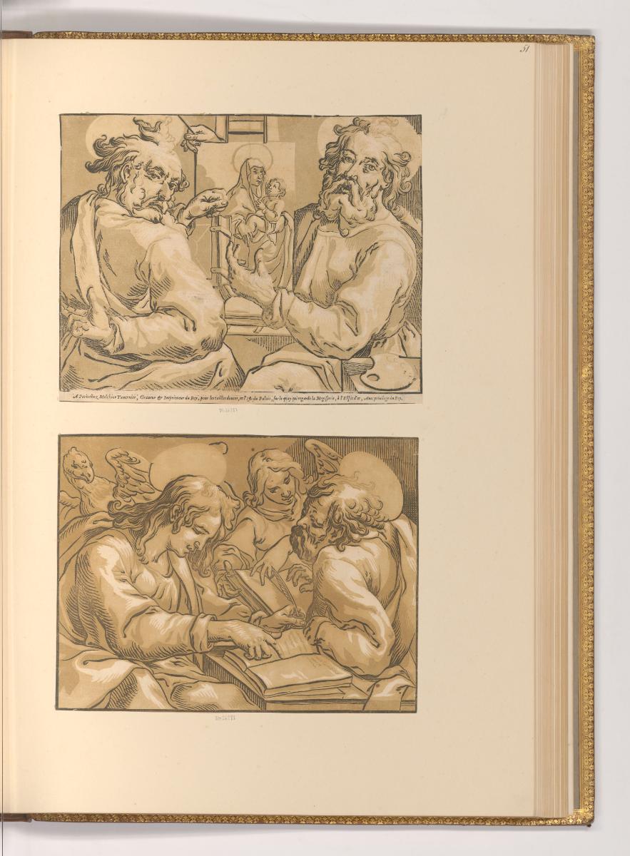 Französische Druckgrafiken des 17. Jahrhunderts, Evangelisten Markus und Lukas; Evangelisten Jo…