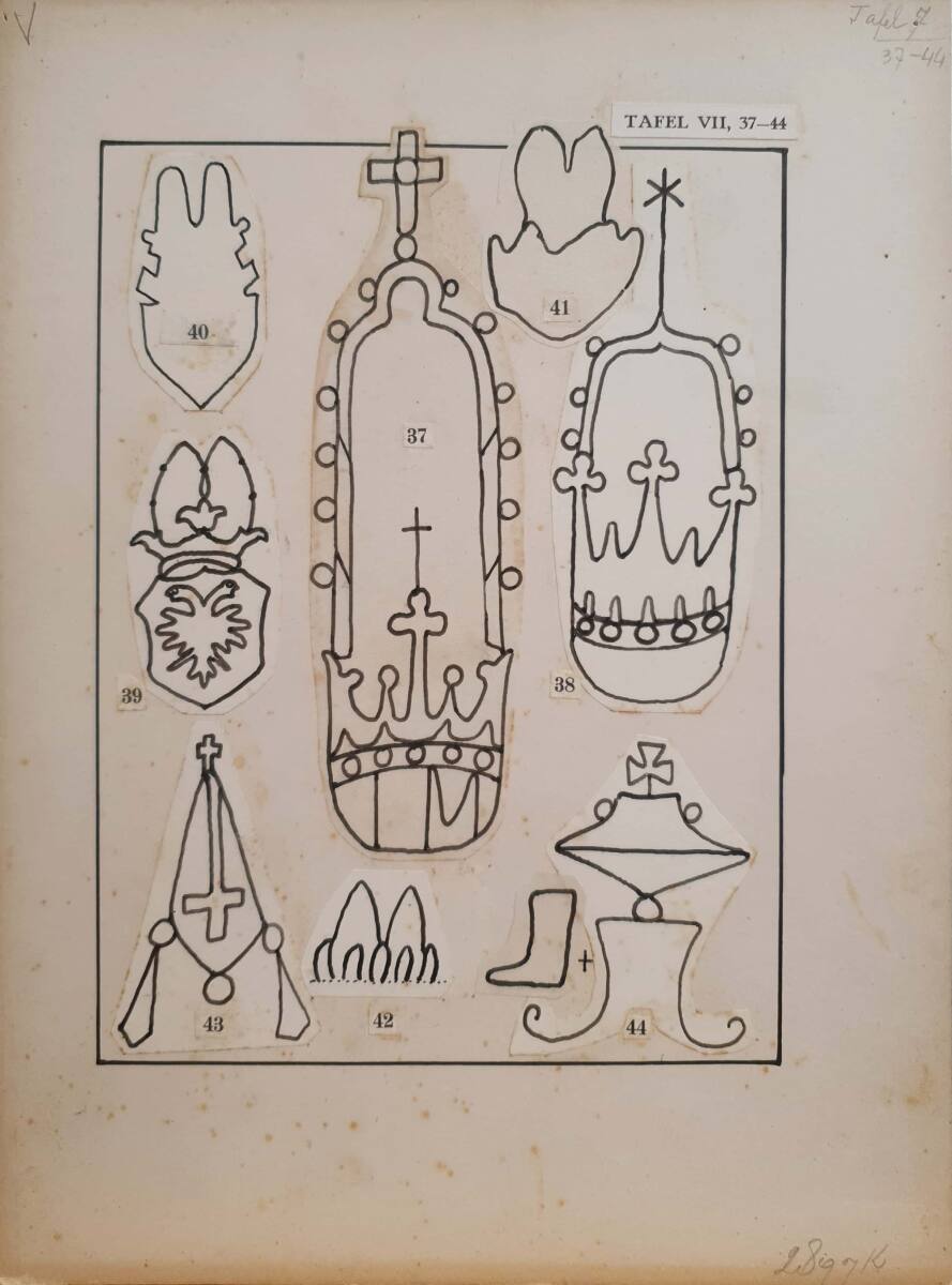 Papier - Wasserzeichen Tafeln Wz Tafel VII, Josef Meder