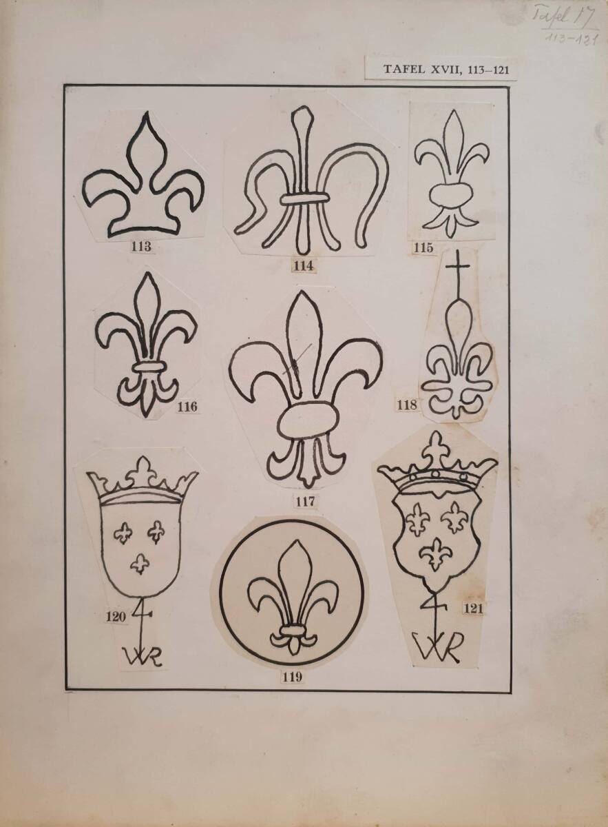Papier - Wasserzeichen Tafeln Wz Tafel XVII, Josef Meder