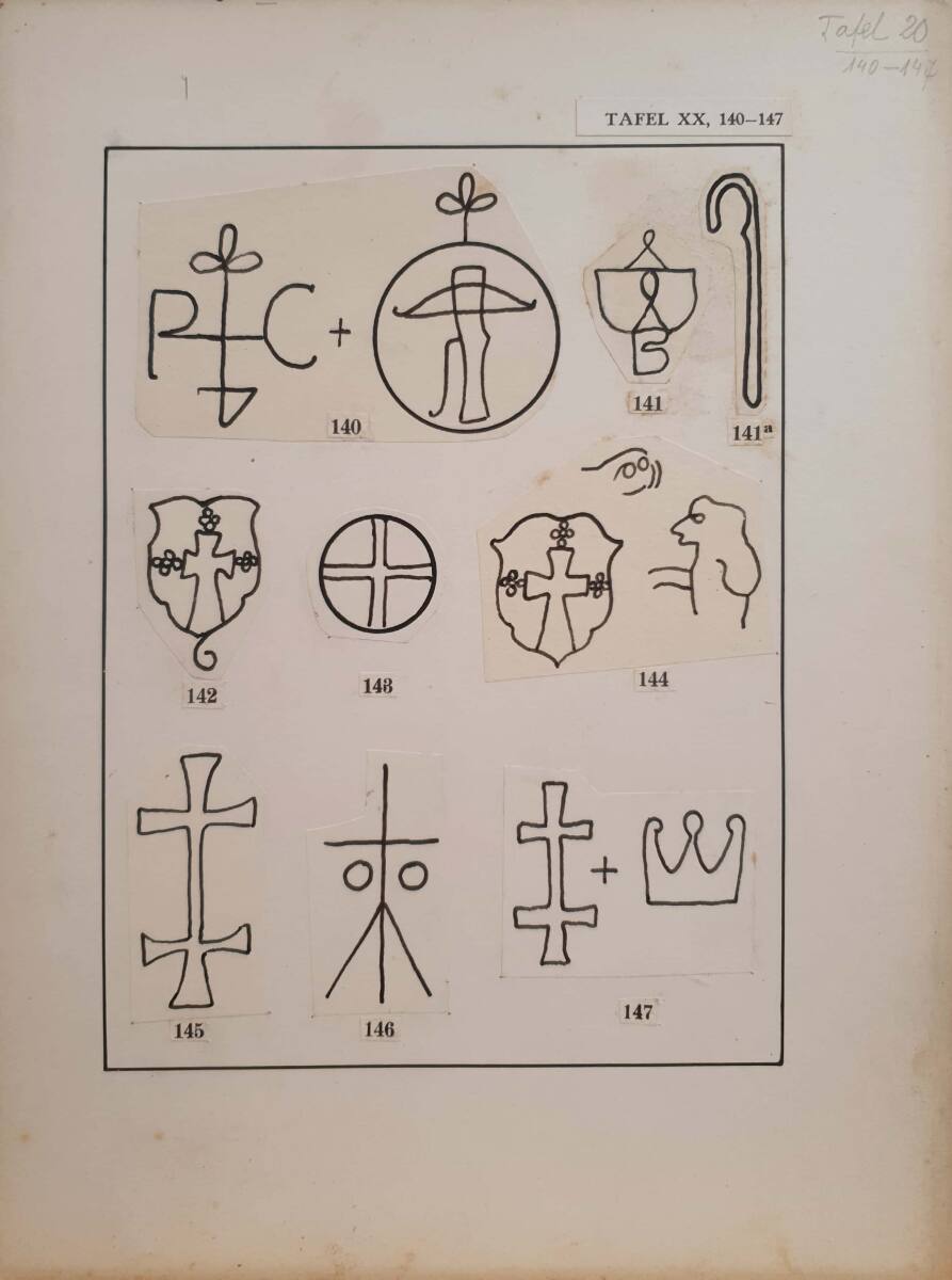 Papier - Wasserzeichen Tafeln Wz Tafel XX, Josef Meder