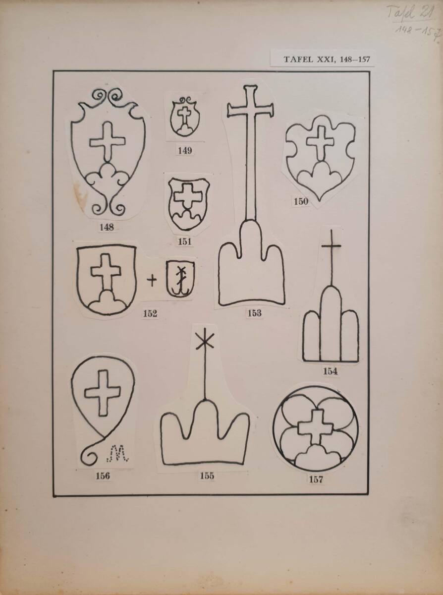 Papier - Wasserzeichen Tafeln Wz Tafel XXI, Josef Meder