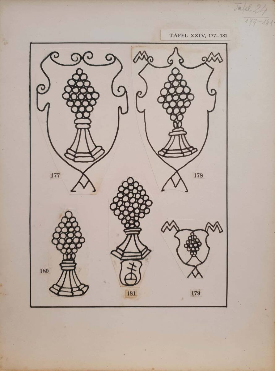 Papier - Wasserzeichen Tafeln Wz Tafel XXIV, Josef Meder