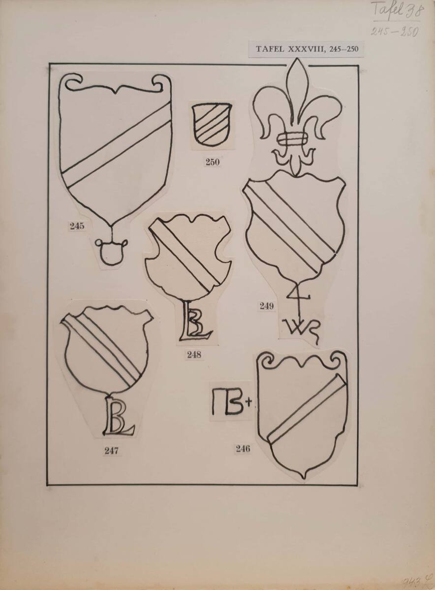 Papier - Wasserzeichen Tafeln Wz Tafel XXXVIII, Josef Meder