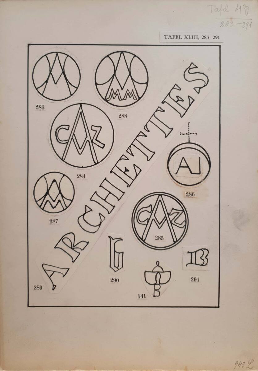 Papier - Wasserzeichen Tafeln Wz Tafel XLIII, Josef Meder