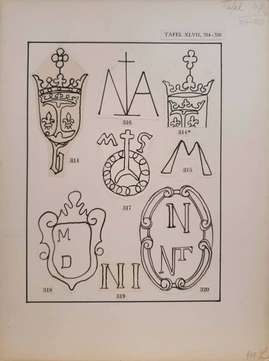 Papier - Wasserzeichen Tafeln Wz Tafel XLVII, Josef Meder