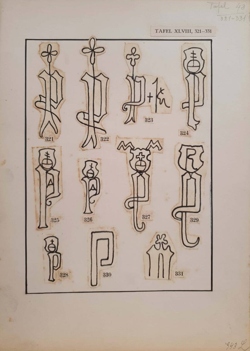 Papier - Wasserzeichen Tafeln Wz Tafel XLVIII, Josef Meder
