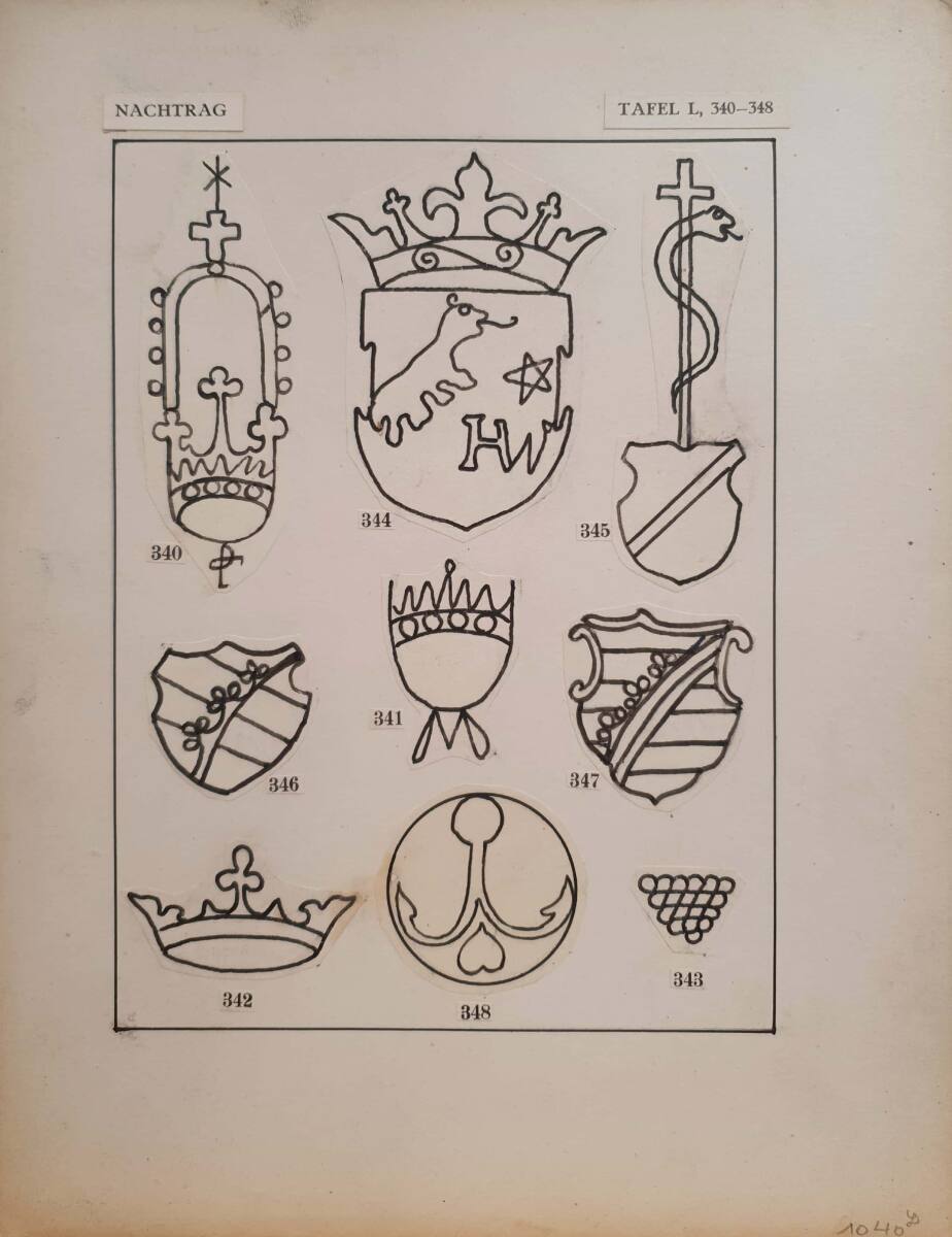 Papier - Wasserzeichen Tafeln Wz Tafel L, Josef Meder
