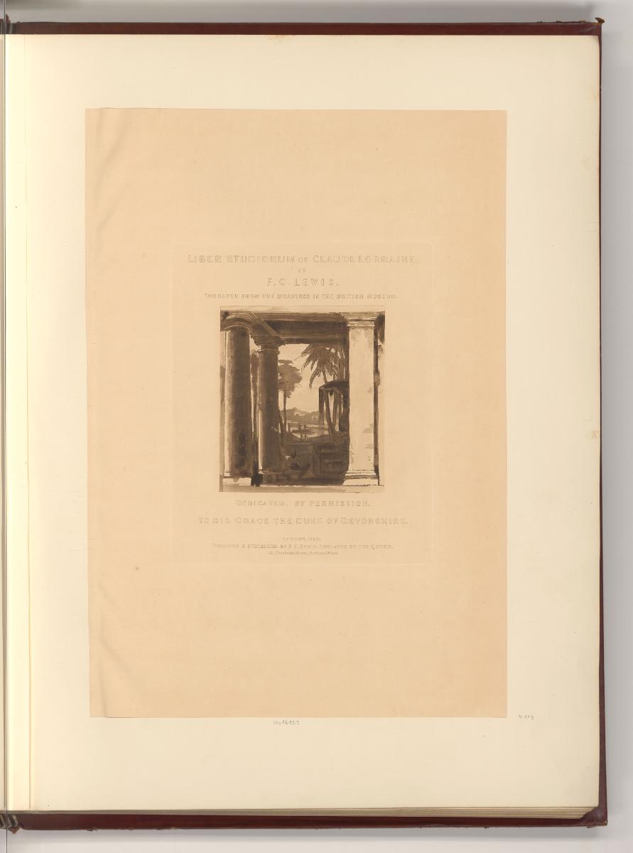 Druckgrafiken nach Claude Lorrain, Titelblatt, Liber studiorum of Claude Lorraine by F. C. Lewi…